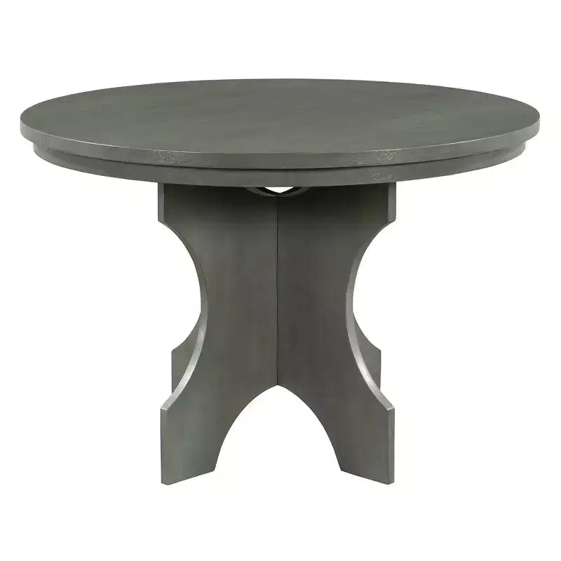 Set da pranzo rotondo da 5 pezzi stile rustico con 3 sedie imbottite e panca curva per sala da pranzo, cucina