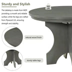 Set da pranzo rotondo da 5 pezzi stile rustico con 3 sedie imbottite e panca curva per sala da pranzo, cucina