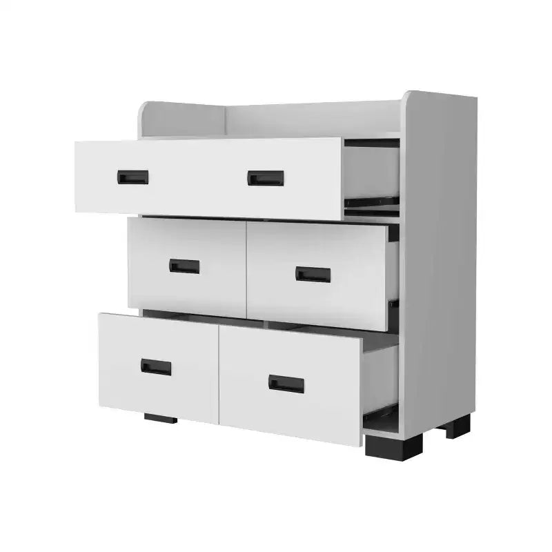 Cassettiera da camera da letto con due cassetti grandi e quattro cassetti piccoli, comò in legno, armadietto contenitore, organizer per soggiorno e corridoio