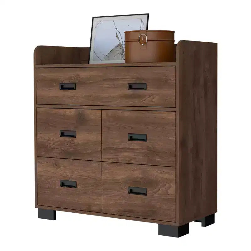Cassettiera da camera da letto con due cassetti grandi e quattro cassetti piccoli, comò in legno, armadietto contenitore, organizer per soggiorno e corridoio