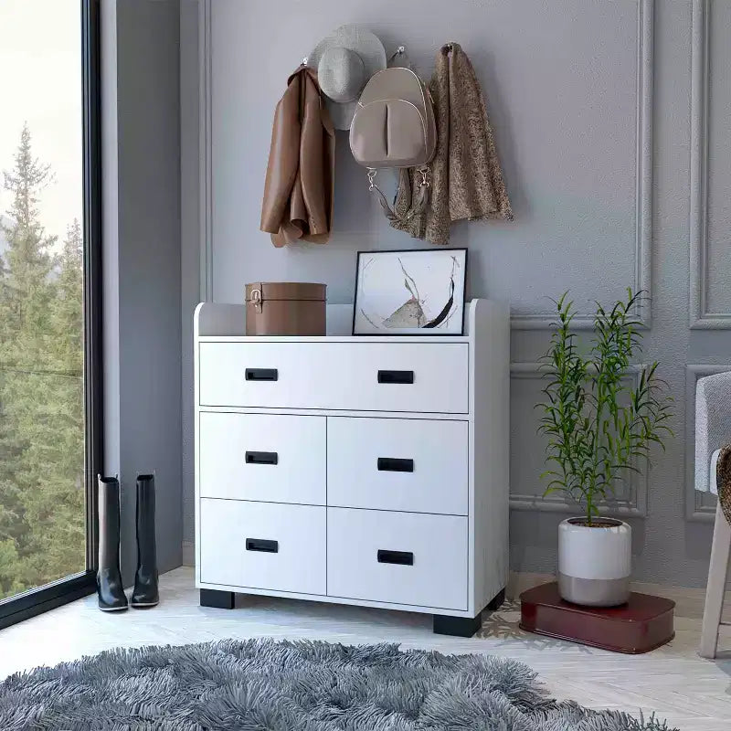 Cassettiera da camera da letto con due cassetti grandi e quattro cassetti piccoli, comò in legno, armadietto contenitore, organizer per soggiorno e corridoio