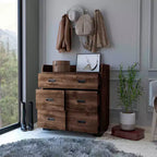Cassettiera da camera da letto con due cassetti grandi e quattro cassetti piccoli, comò in legno, armadietto contenitore, organizer per soggiorno e corridoio