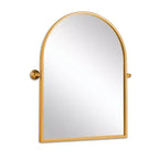 Specchio decorativo da parete ad arco ad angolo retto con cornice in metallo dorato 36 x 24 x 2