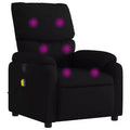 vidaXL Massage Recliner Chair Black Faux leather, metal, plywood Single