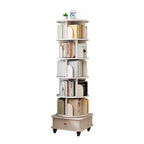 Libreria girevole a 360° a 6 livelli con ruote e cassetto, salvaspazio per camera da letto e ufficio