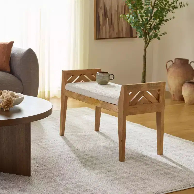 Panca in legno Hamburg - Beige/Naturale