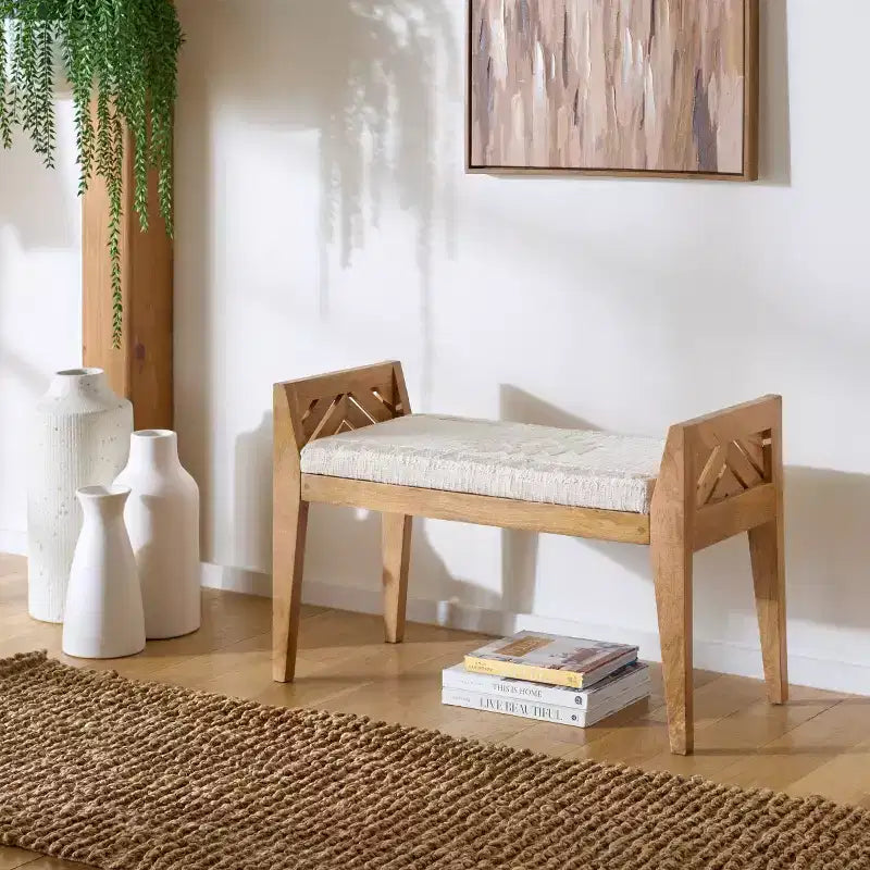 Panca in legno Hamburg - Beige/Naturale