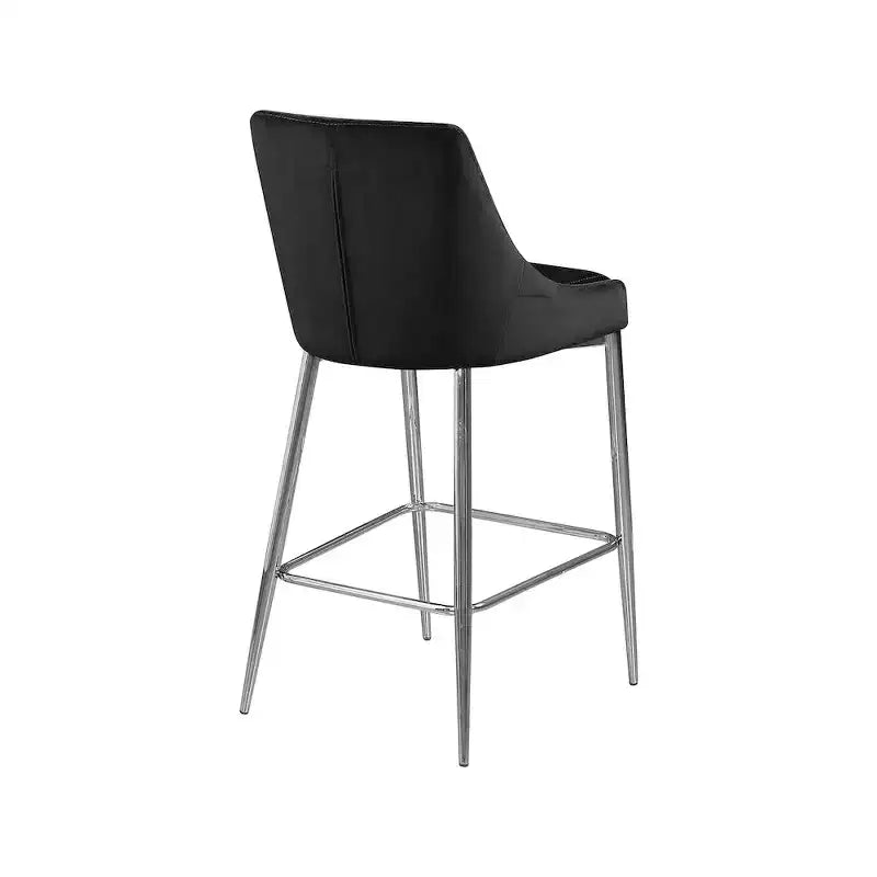 Sgabello Karina in velluto nero
