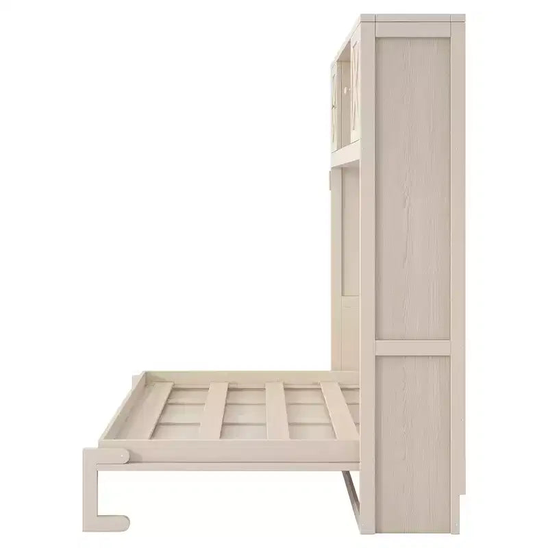 Letto a scomparsa full size con armadietti contenitori