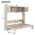 Letto a scomparsa full size con armadietti contenitori