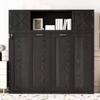 Letto a scomparsa full size con armadietti contenitori