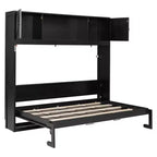 Letto a scomparsa full size con armadietti contenitori