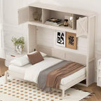 Letto a scomparsa full size con armadietti contenitori