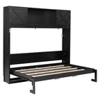 Letto a scomparsa full size con armadietti contenitori