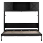Letto a scomparsa full size con armadietti contenitori