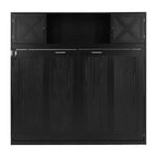 Letto a scomparsa full size con armadietti contenitori