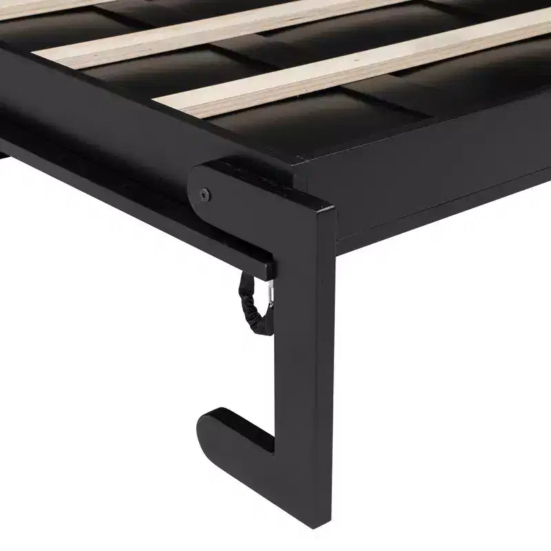 Letto a scomparsa full size con armadietti contenitori