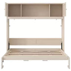 Letto a scomparsa full size con armadietti contenitori