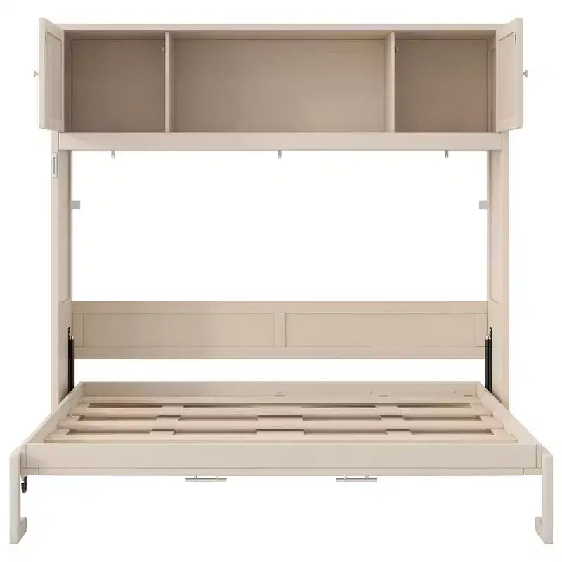 Letto a scomparsa full size con armadietti contenitori