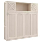 Letto a scomparsa full size con armadietti contenitori