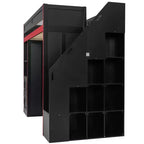 Letto a soppalco Barnes Gaming con scrivania e contenitore, luci a LED