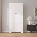 Armadio a 2 ante, Armadietto credenza a pannello piatto in MDF per camera da letto, sala da pranzo e casa