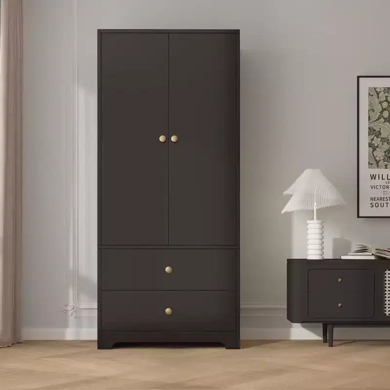 Armadio a 2 ante, Armadietto credenza a pannello piatto in MDF per camera da letto, sala da pranzo e casa