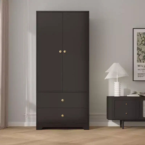 Armadio a 2 ante, Armadietto credenza a pannello piatto in MDF per camera da letto, sala da pranzo e casa