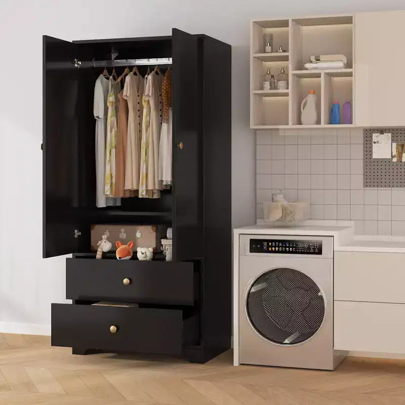 Armadio a 2 ante, Armadietto credenza a pannello piatto in MDF per camera da letto, sala da pranzo e casa