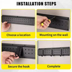 Organizzatore per attrezzi, Organizzazione garage 66 16 Pezzi Porta attrezzi da giardino resistente montato a parete con 12 Ganci regolabili