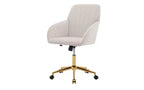 Sedia da Ufficio Ergonomica di Lusso, Sedia da Scrivania per Ufficio Domestico in Velluto con Base in Metallo Placcato Oro, Sedia Girevole Regolabile Sedia da Trucco