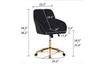Sedia da Ufficio Ergonomica di Lusso, Sedia da Scrivania per Ufficio Domestico in Velluto con Base in Metallo Placcato Oro, Sedia Girevole Regolabile Sedia da Trucco