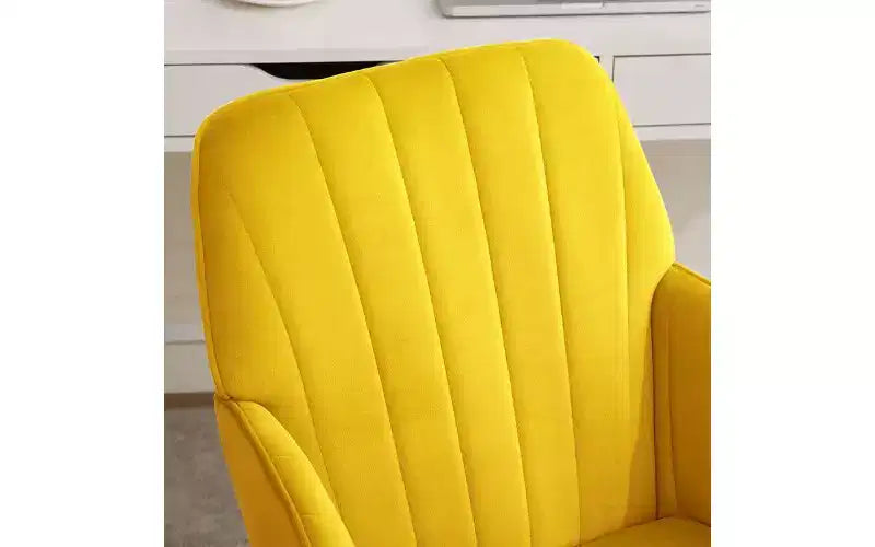 Sedia da Ufficio Ergonomica di Lusso, Sedia da Scrivania per Ufficio Domestico in Velluto con Base in Metallo Placcato Oro, Sedia Girevole Regolabile Sedia da Trucco