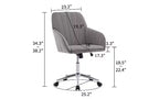 Sedia da Ufficio Ergonomica di Lusso, Sedia da Scrivania per Ufficio Domestico in Velluto con Base in Metallo Placcato Oro, Sedia Girevole Regolabile Sedia da Trucco