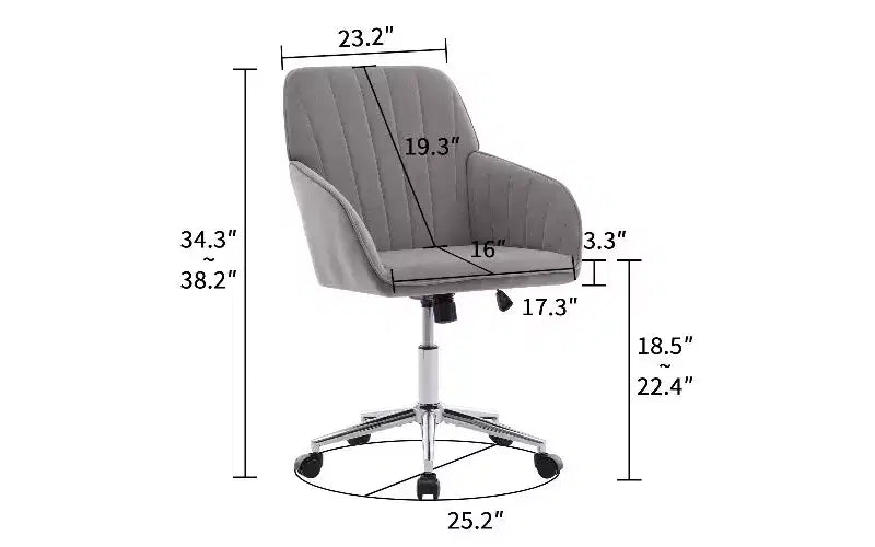 Sedia da Ufficio Ergonomica di Lusso, Sedia da Scrivania per Ufficio Domestico in Velluto con Base in Metallo Placcato Oro, Sedia Girevole Regolabile Sedia da Trucco