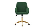 Sedia da Ufficio Ergonomica di Lusso, Sedia da Scrivania per Ufficio Domestico in Velluto con Base in Metallo Placcato Oro, Sedia Girevole Regolabile Sedia da Trucco