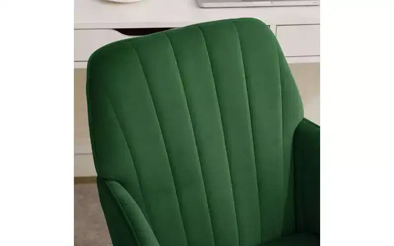 Sedia da Ufficio Ergonomica di Lusso, Sedia da Scrivania per Ufficio Domestico in Velluto con Base in Metallo Placcato Oro, Sedia Girevole Regolabile Sedia da Trucco