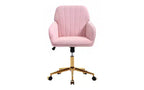 Sedia da Ufficio Ergonomica di Lusso, Sedia da Scrivania per Ufficio Domestico in Velluto con Base in Metallo Placcato Oro, Sedia Girevole Regolabile Sedia da Trucco