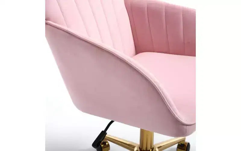 Sedia da Ufficio Ergonomica di Lusso, Sedia da Scrivania per Ufficio Domestico in Velluto con Base in Metallo Placcato Oro, Sedia Girevole Regolabile Sedia da Trucco