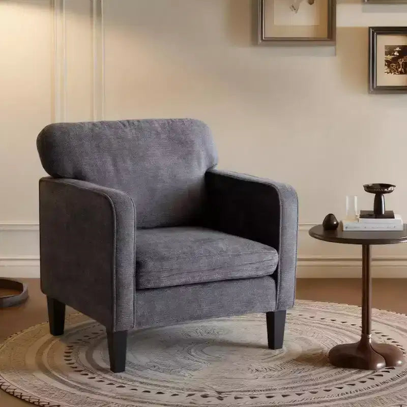 Poltrona da lettura moderna con braccioli e schienale, Sedia comoda con struttura in legno, Poltrona da soggiorno per sala d'attesa, sala di ricevimento