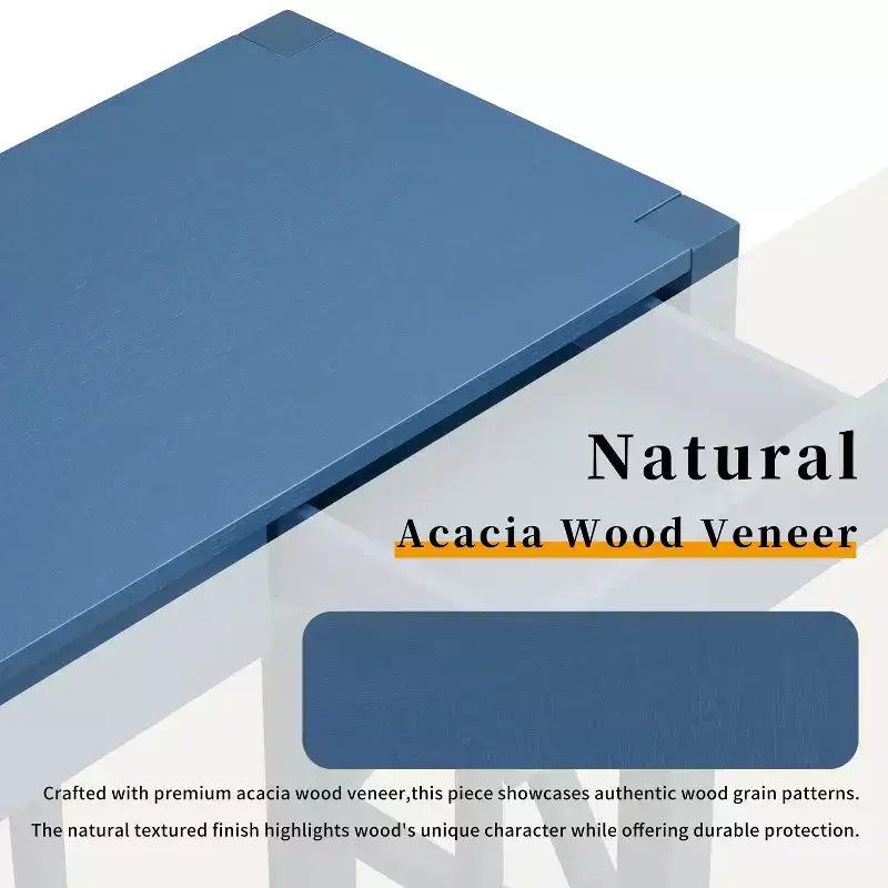 Consolle in Legno di Acacia da 60" con 4 Cassetti, Tavolo da Ingresso in Stile Rustico con Design a Gambe a X, Tavolo Sottile da Divano per Soggiorno, Cucina, Corridoio