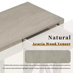 Consolle in Legno di Acacia da 60" con 4 Cassetti, Tavolo da Ingresso in Stile Rustico con Design a Gambe a X, Tavolo Sottile da Divano per Soggiorno, Cucina, Corridoio