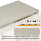 Consolle in Legno di Acacia da 60" con 4 Cassetti, Tavolo da Ingresso in Stile Rustico con Design a Gambe a X, Tavolo Sottile da Divano per Soggiorno, Cucina, Corridoio