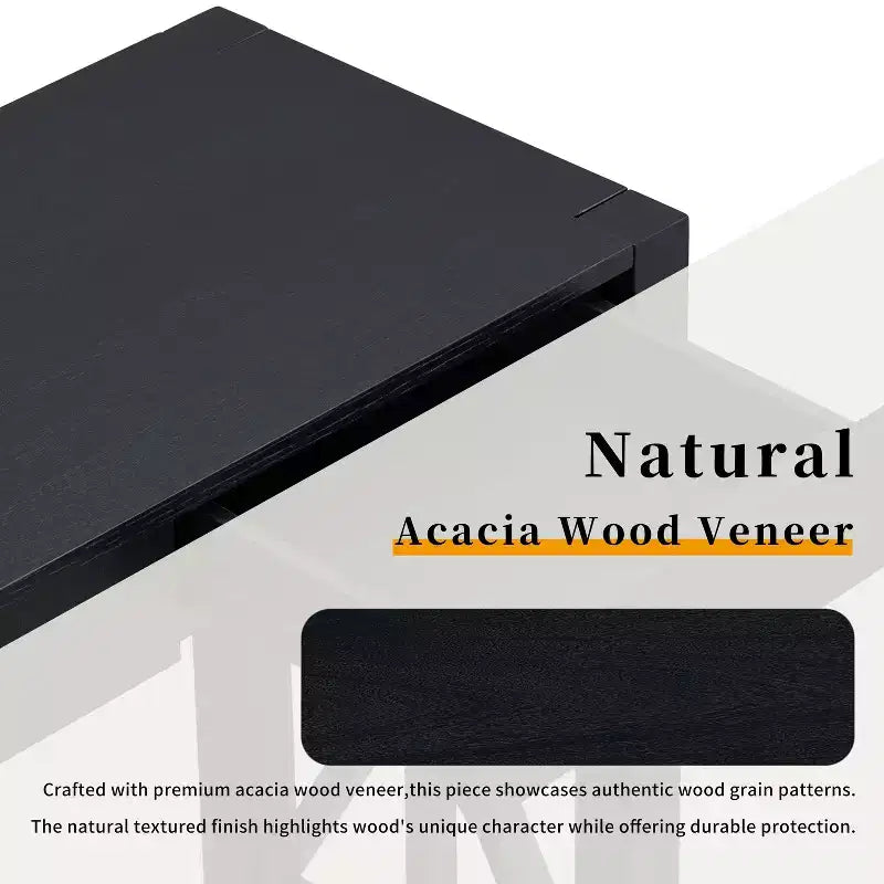 Consolle in Legno di Acacia da 60" con 4 Cassetti, Tavolo da Ingresso in Stile Rustico con Design a Gambe a X, Tavolo Sottile da Divano per Soggiorno, Cucina, Corridoio