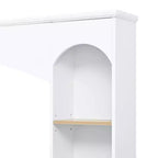 Mobile TV 91 Media Console, Unità a Parete Arcuata per Centro Intrattenimento, Mobile TV Stile Rustico con Libreria, Effetto Legno per TV fino a 70 Pollici