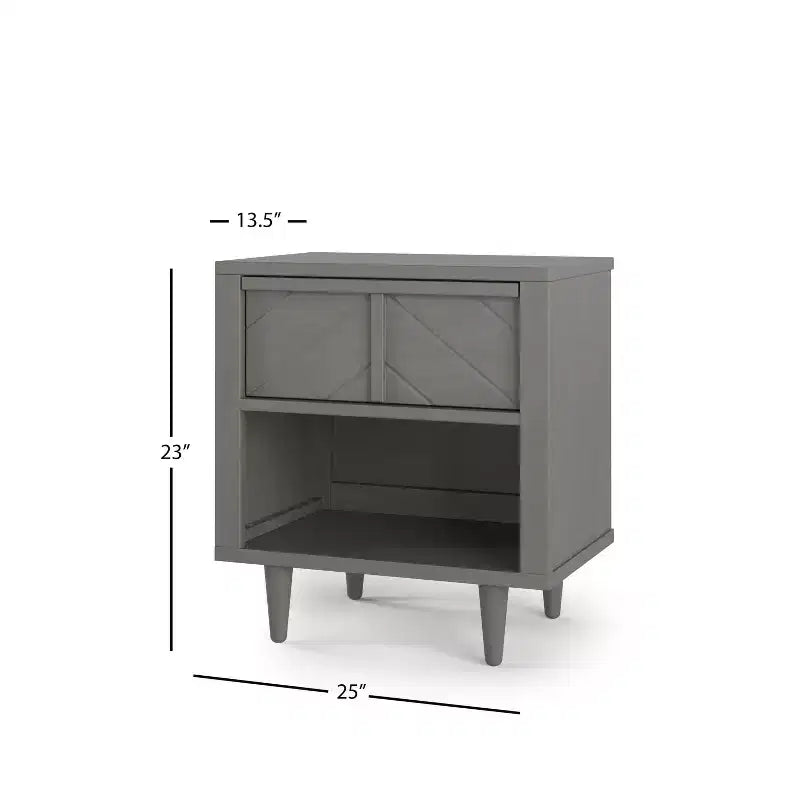 Comodino a 1 cassetto Surrey Hill per cameretta o camera da letto, ampio cassetto contenitore, realizzato in robusto legno di pino, atossico, finitura sicura per i bambini