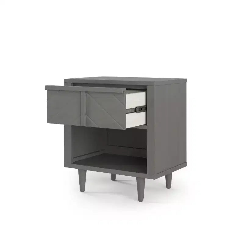 Comodino a 1 cassetto Surrey Hill per cameretta o camera da letto, ampio cassetto contenitore, realizzato in robusto legno di pino, atossico, finitura sicura per i bambini