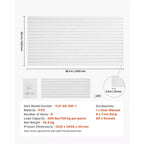 Pannelli a doghe Slatwall, 2,4 x 1,2 m, Slatwall in PVC per garage con accessori, Pannello Slatwall bianco facile da installare e regolabile, Bianco