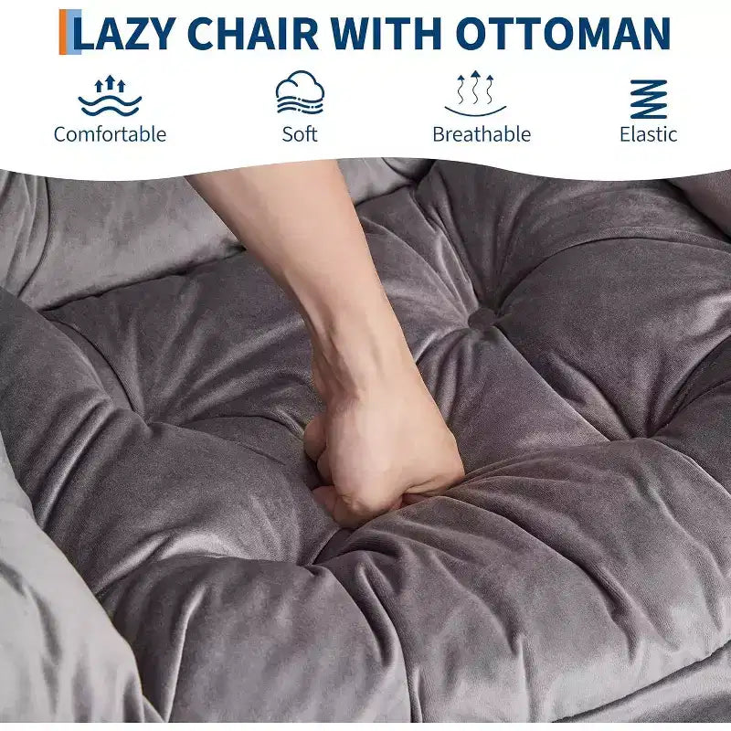 Poltrona Relax con Poggiapiedi, Moderna Poltrona Accent da Salotto per Lettura con Tasca Laterale per Soggiorno Camera da Letto Dormitorio Ufficio