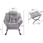 Poltrona Relax con Poggiapiedi, Moderna Poltrona Accent da Salotto per Lettura con Tasca Laterale per Soggiorno Camera da Letto Dormitorio Ufficio